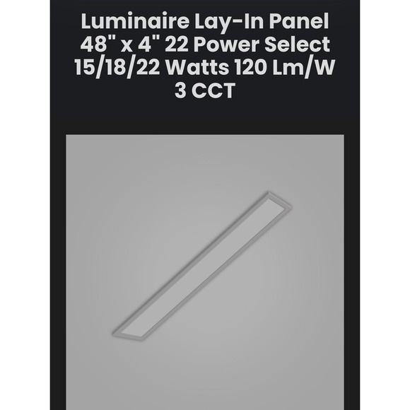 Other - Green BEAM LAY IN FIXTURE FLAT LED PANEL EDGELIT 4"X48X1" SLEEK AND MODERN 4000K